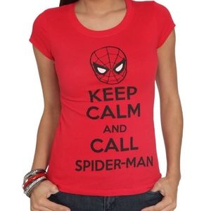 Marvel hero t shirt keep calm & call spider man SL